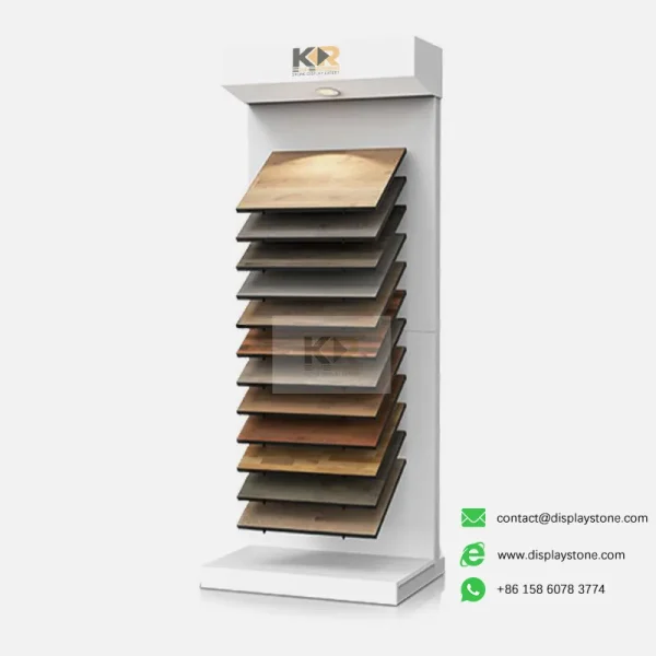 Custom Wood Flooring Display Rack for Showrooms_white 1_kerry display