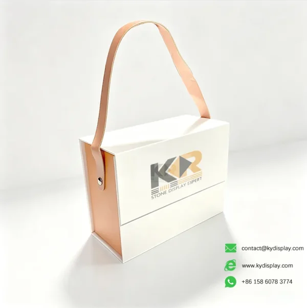 Leather Handle Stone Sample Box for Showrooms 3-Kerrydisplay Leather Handle Stone Sample Box for Showrooms 3-Kerrydisplay