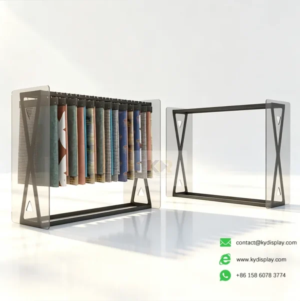 Carpet-Display-Rack-for-Showrooms-1-Double-Samples-Kerrydisplay carpet display rack for showrooms