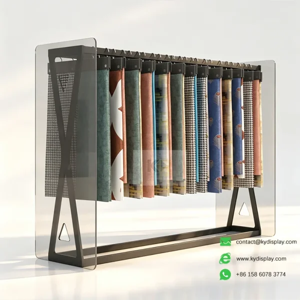 Carpet-Display-Rack-for-Showrooms-1-Samples-Kerrydisplay carpet display rack for showrooms