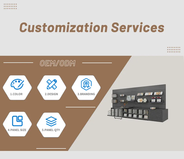 combination tile display rack color logo and sizing customization
