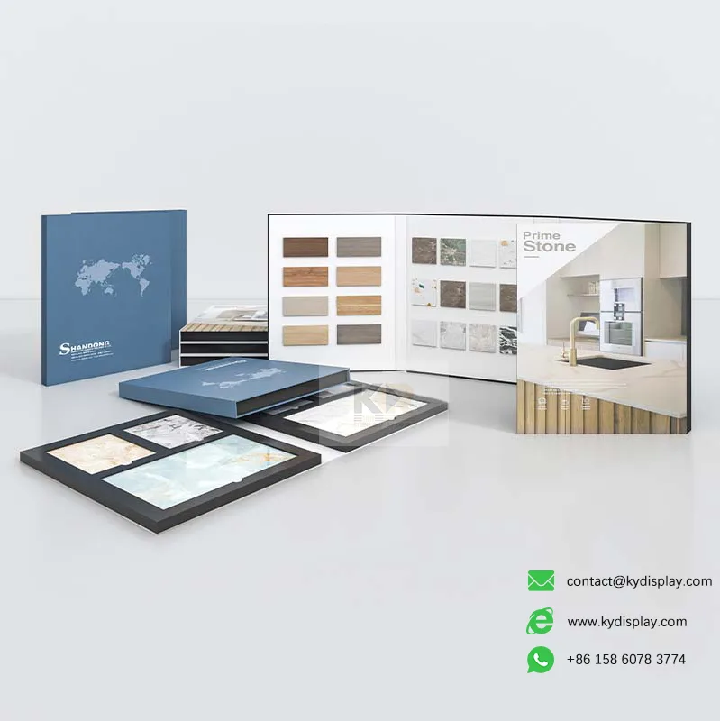 stone display rack - folding sample book by KERRY DISPLAY