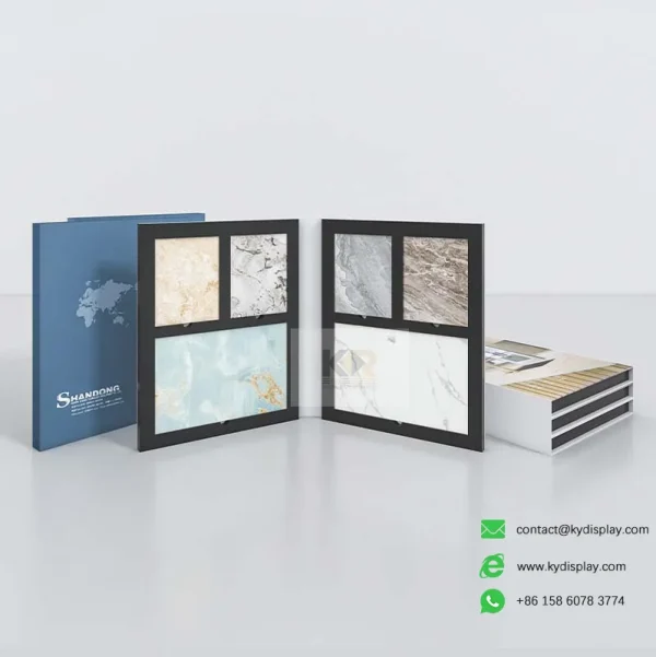 folding stone sample book open marble granite quartz samples