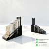 tabletop stone display rack black front view