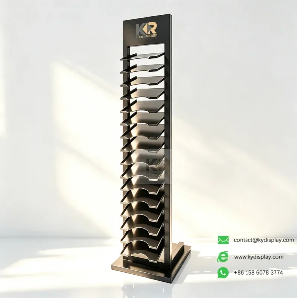 Tilted Stone Display Rack for Showrooms