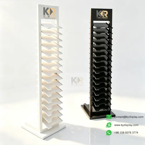 Tilted Stone Display Rack for Showrooms