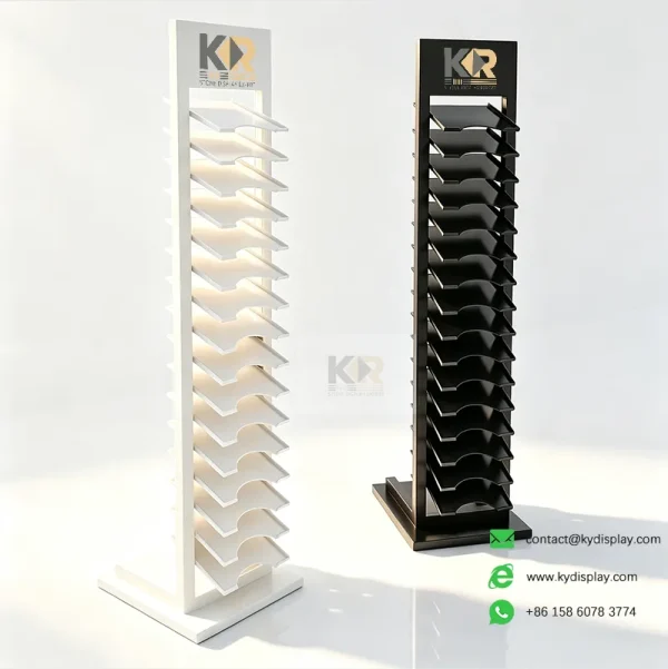 Tilted Stone Display Rack for Showrooms