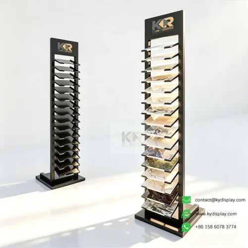 Tilted Stone Display Rack for Showrooms