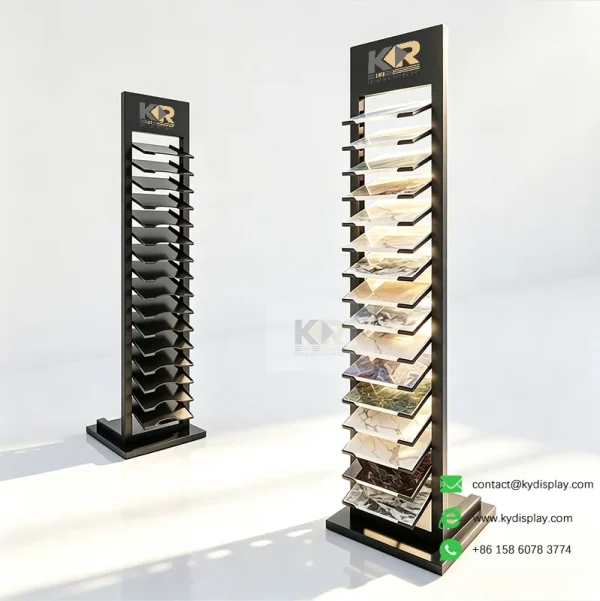 Tilted Stone Display Rack for Showrooms