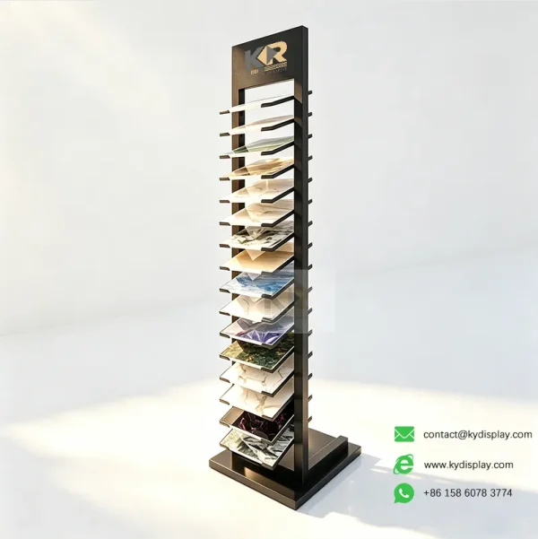 Tilted Stone Display Rack for Showrooms