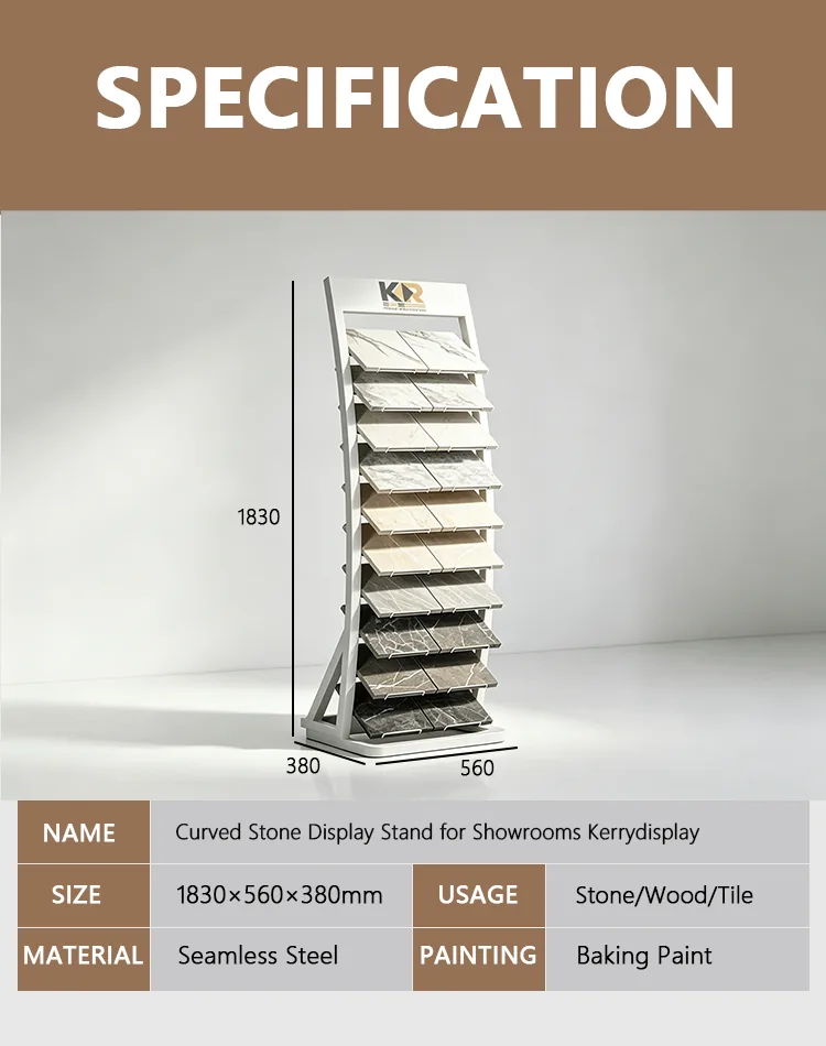 Curved stone display stand specification drawing