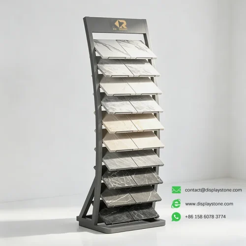 curved stone display stand grey samples view