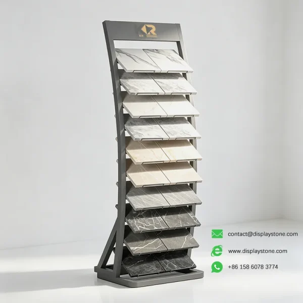 Curved Stone Display Stand For Showrooms Grey Samples curved stone display stand grey samples view