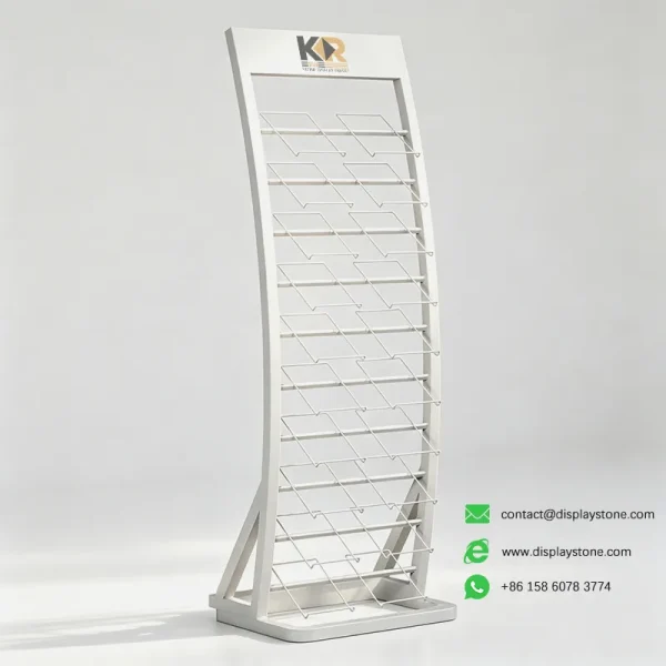 Curved Stone Display Stand For Showrooms White Empty curved stone display stand white empty view