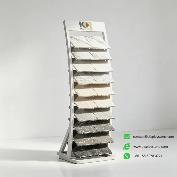 Curved Stone Display Stand For Showrooms White Samples curved stone display stand white samples view