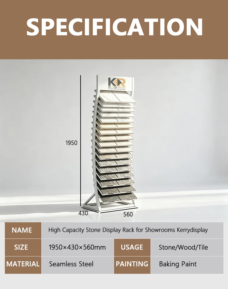 High capacity stone display rack specification drawing