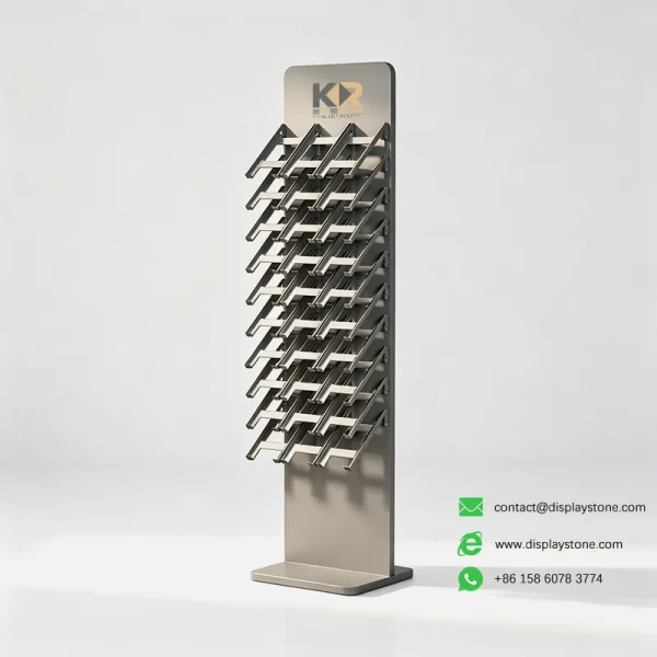 leaning stone display rack champagne empty view