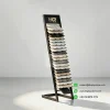 slanted vertical stone display rack for showrooms black samples view