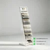 slanted vertical stone display rack for showrooms white samples view