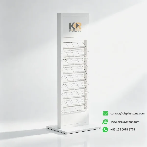 Stone Sample Display Tower For Showrooms White Empty stone sample display tower for showrooms white empty view