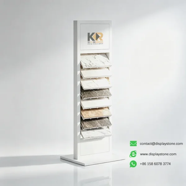 Stone Sample Display Tower For Showrooms White Samples stone sample display tower for showrooms white samples view