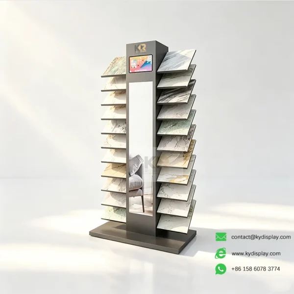 double column tile display rack tile samples