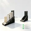 tabletop stone display rack black angle view