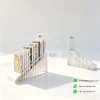 tabletop stone display rack white front view