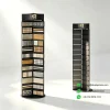 revolving mosaic display rack black samples 3 view