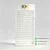 three column stone display rack white empty view