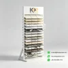 three column stone display rack white samples 2 view